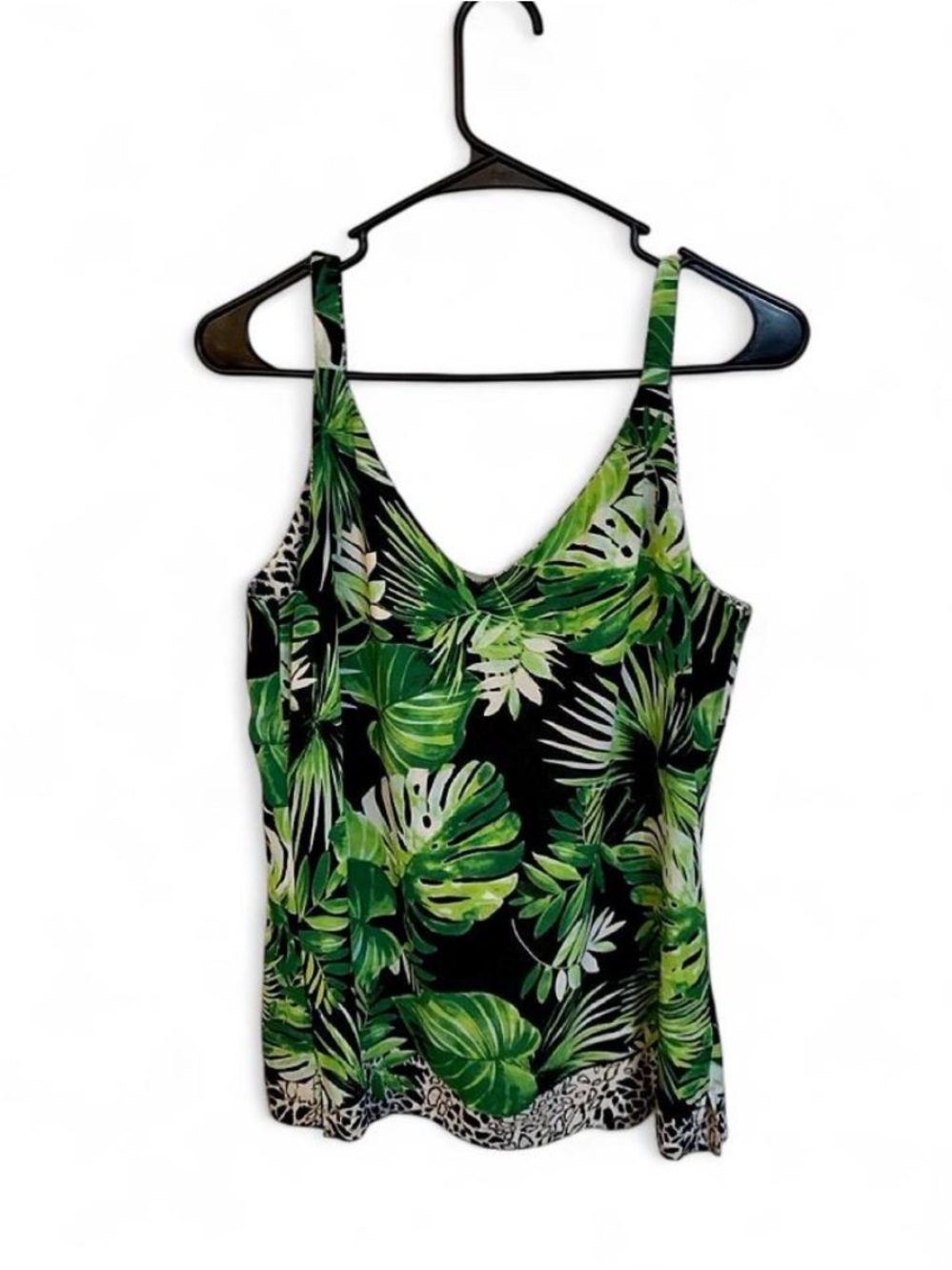 White House Black Market Reversible Matte Jersey Palm Leaf Cami Tank Small